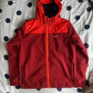 Nike Men's Red and Bright Orange Windbreaker